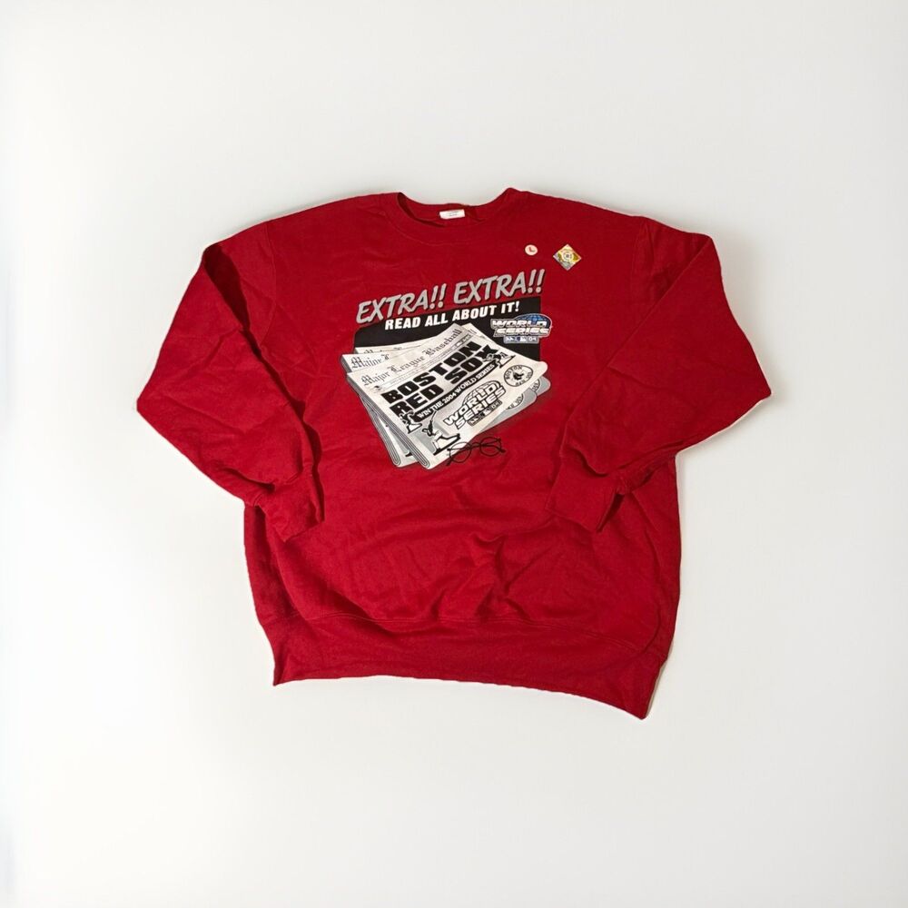 Vintage Majestic Boston Red Sox 2004 World Series Crewneck Sweatshirt Men L New